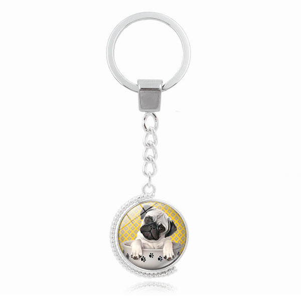 Long Trendy Pug Key Chains