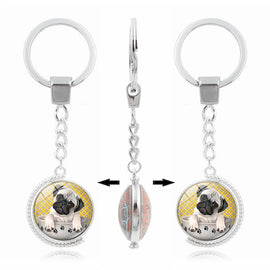 Long Trendy Pug Key Chains