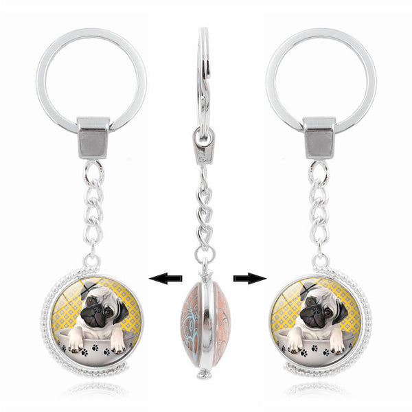 Long Trendy Pug Key Chains