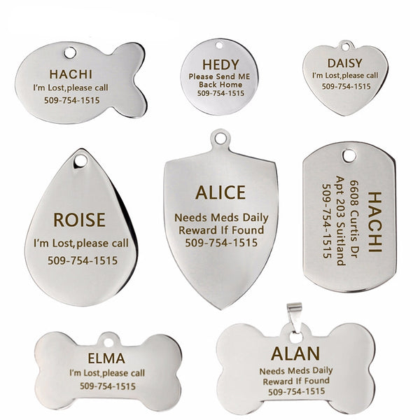 Engraving Text Dog ID Tag