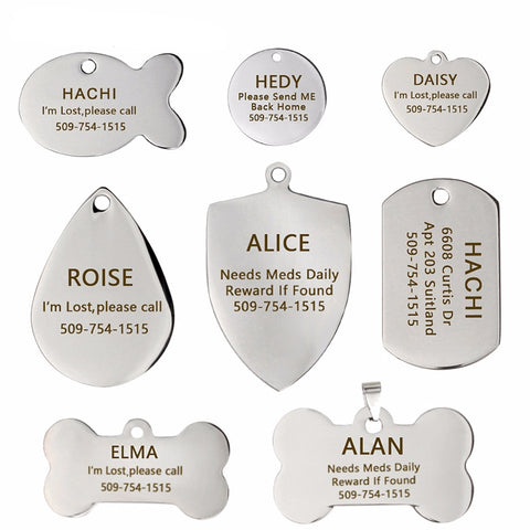 Engraving Text Dog  ID Tag