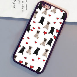 Pug Love Fitted Rubber iPhone Case