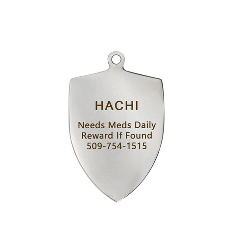 Engraving Text Dog  ID Tag