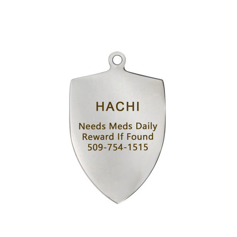 Engraving Text Dog  ID Tag